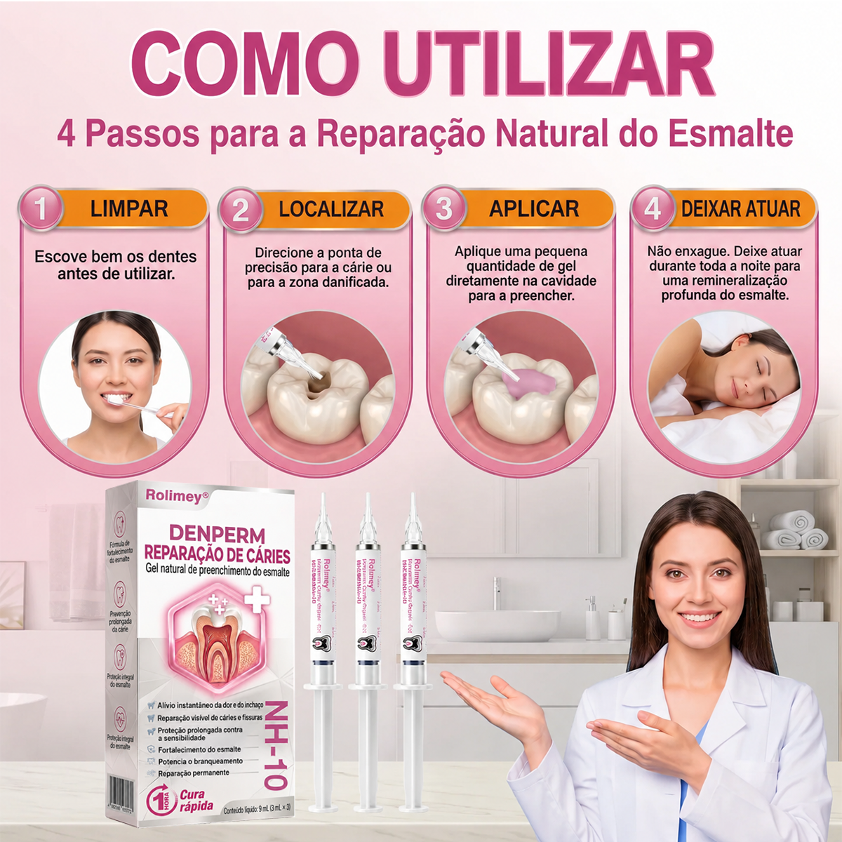 🇵🇹 Bremvik®🎐🎐 DenPerm Gel Natural Reparador de Cáries e Restaurador do Esmalte Dentário